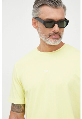 Boss Orange Тениска BOSS Boss Casual в жълто с изчистен дизайн - Pepit.bg
