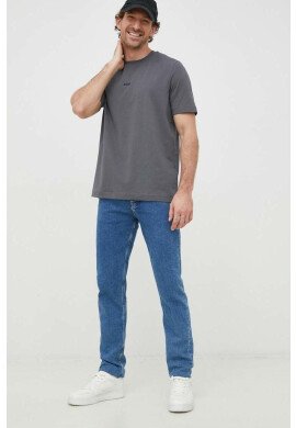 Boss Orange Тениска BOSS CASUAL в сиво с изчистен дизайн - Pepit.bg