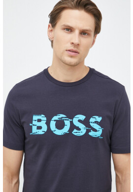 Boss Green Тениска BOSS в тъмносиньо с принт - Pepit.bg