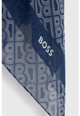 Boss Тънък шал в тъмносиньо с десен - Pepit.bg