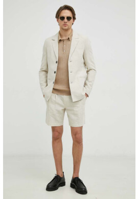 Bruuns Bazaar Ленено сако Lino Karlo blazer в бежово - Pepit.bg