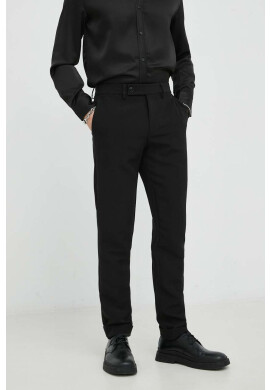 Bruuns Bazaar Панталони Karlsus Basic Pants в черно с кройка по тялото - Pepit.bg