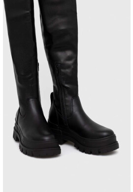 Buffalo Ботуши Aspha Stretch Overknee в черно с платформа 1622155.BLK - Pepit.bg