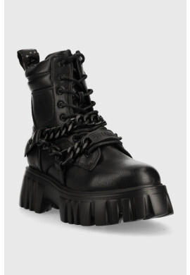 Buffalo Кубинки Lion Mid Chain в черно с равна подметка 1270080.BLK - Pepit.bg