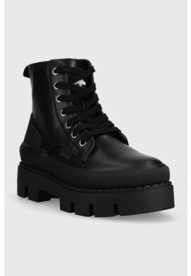 Buffalo Кубинки Raven Laceup Hi в черно с платформа - Pepit.bg