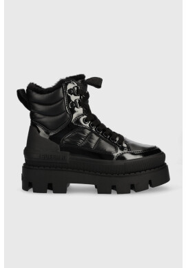 Buffalo Кубинки Raven Snow Laceup Mid в черно - Pepit.bg
