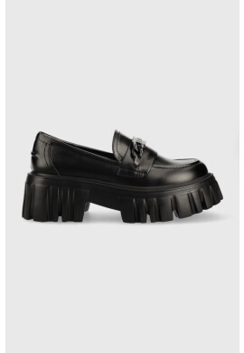 Buffalo Мокасини Lion Loafer в черно с равна подметка - Pepit.bg