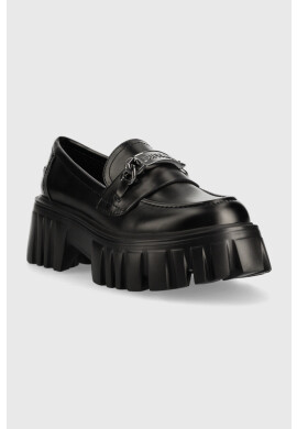 Buffalo Мокасини Lion Loafer в черно с равна подметка - Pepit.bg