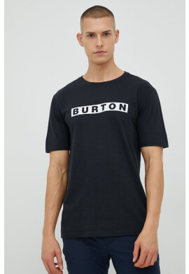 Burton Памучна тениска в черно с принт - Pepit.bg