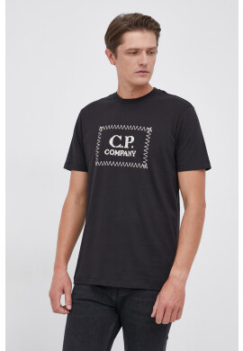 C.P. Company Памучна тениска в златисто с изчистен дизайн - Pepit.bg