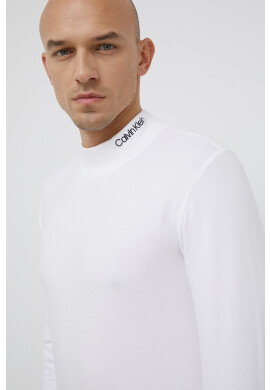 Calvin Klein Блуза с дълги ръкави мъжка в бяло с изчистен дизайн - Pepit.bg