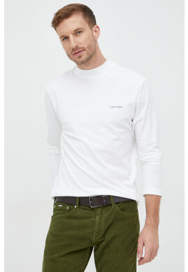 Calvin Klein Блуза с дълги ръкави в бяло с изчистен дизайн - Pepit.bg