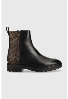 Calvin Klein Боти Cleat Ankle Boot в черно с равна подметка - Pepit.bg