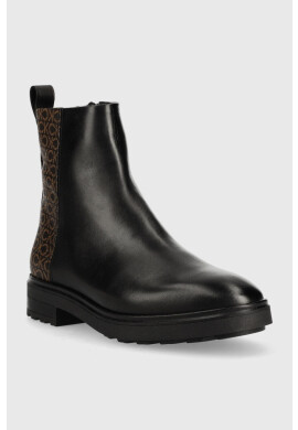 Calvin Klein Боти Cleat Ankle Boot в черно с равна подметка - Pepit.bg
