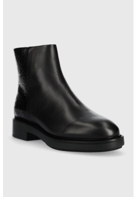 Calvin Klein Боти Rubber Sole Ankle Boot в черно с равна подметка - Pepit.bg