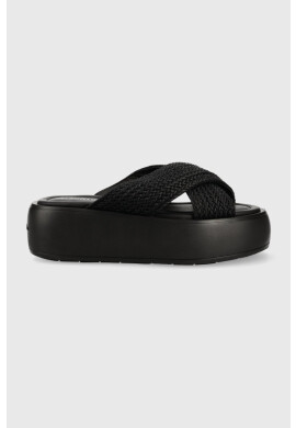 Calvin Klein Чехли BUBBLE SLIDE - WOVEN в черно с платформа HW0HW01468 - Pepit.bg