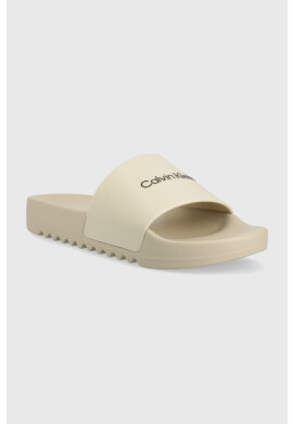 Calvin Klein Чехли CHUNCKY POOL SLIDE R в бежово HM0HM01063 - Pepit.bg