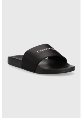 Calvin Klein Чехли POOL SLIDE - SATIN в черно HW0HW01508 - Pepit.bg