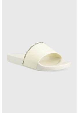 Calvin Klein Чехли RUBBER POOL SLIDE в бяло HW0HW01526 - Pepit.bg