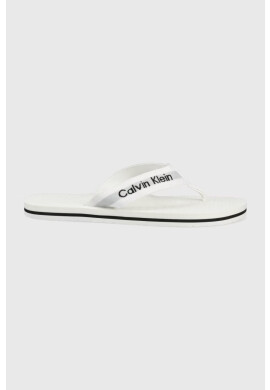 Calvin Klein Джапанки в бяло с равна подметка - Pepit.bg