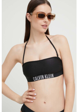 Calvin Klein Горнище на бански в черно с леко подплатена чашка - Pepit.bg