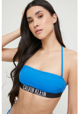Calvin Klein Горнище на бански в синьо с леко подплатена чашка - Pepit.bg