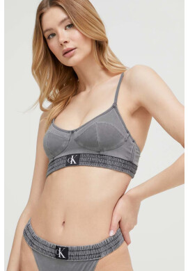 Calvin Klein Горнище на бански в сиво с леко подплатена чашка - Pepit.bg