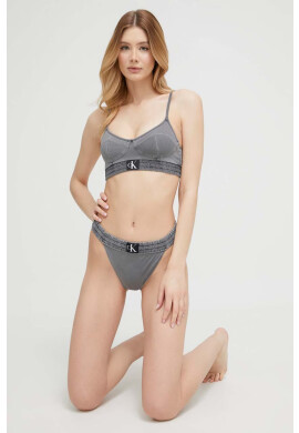 Calvin Klein Горнище на бански в сиво с леко подплатена чашка - Pepit.bg