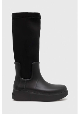 Calvin Klein Гумени ботуши Rain Boot Wedge High в черно - Pepit.bg
