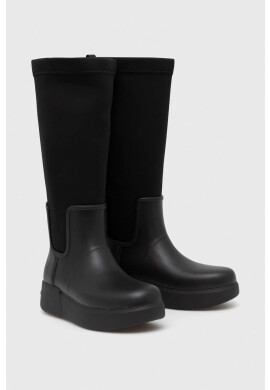 Calvin Klein Гумени ботуши Rain Boot Wedge High в черно - Pepit.bg