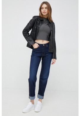 Calvin Klein Jeans Блуза с дълги ръкави в сиво с ниско поло - Pepit.bg