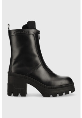 Calvin Klein Jeans Боти Chunky Heeled Boot в черно с висок ток - Pepit.bg