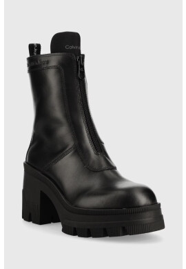 Calvin Klein Jeans Боти Chunky Heeled Boot в черно с висок ток - Pepit.bg
