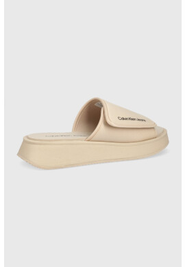 Calvin Klein Jeans Чехли One-strap Sandal в бежово с платформа - Pepit.bg