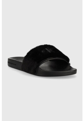 Calvin Klein Jeans Чехли Slide Fur в черно - Pepit.bg