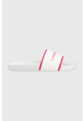 Calvin Klein Jeans Чехли INSTITUTIONAL SLIDE в бяло - Pepit.bg