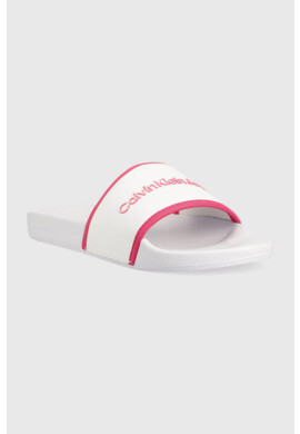 Calvin Klein Jeans Чехли INSTITUTIONAL SLIDE в бяло - Pepit.bg