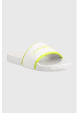 Calvin Klein Jeans Чехли INSTITUTIONAL SLIDE в бяло - Pepit.bg