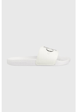 Calvin Klein Jeans Чехли SLIDE MONOGRAM CO в бяло YW0YW00103 - Pepit.bg