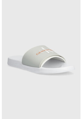 Calvin Klein Jeans Чехли SLIDE MONOGRAM TPU В бяло - Pepit.bg