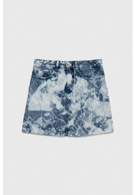 Calvin Klein Jeans Детска дънкова пола в синьо къс модел със стандартна кройка - Pepit.bg