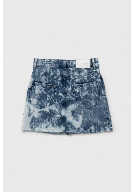Calvin Klein Jeans Детска дънкова пола в синьо къс модел със стандартна кройка - Pepit.bg