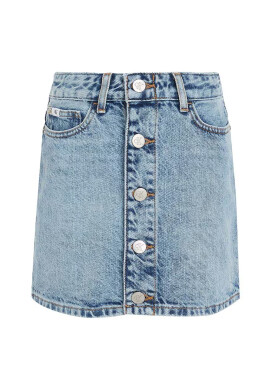 Calvin Klein Jeans Детска дънкова пола в синьо къс модел със стандартна кройка - Pepit.bg