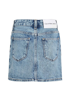 Calvin Klein Jeans Детска дънкова пола в синьо къс модел със стандартна кройка - Pepit.bg