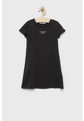 Calvin Klein Jeans Детска рокля в зелено къс модел със стандартна кройка - Pepit.bg