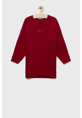 Calvin Klein Jeans Детска рокля в розово къс модел със стандартна кройка - Pepit.bg