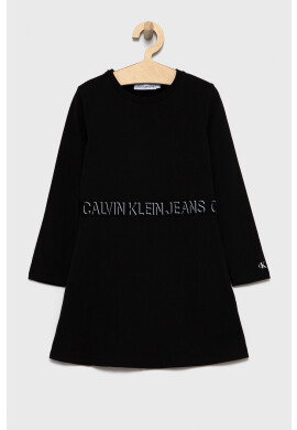 Calvin Klein Jeans Детска рокля в черно къс модел със стандартна кройка - Pepit.bg