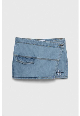 Calvin Klein Jeans Детски дънков къс панталон в синьо с апликация - Pepit.bg