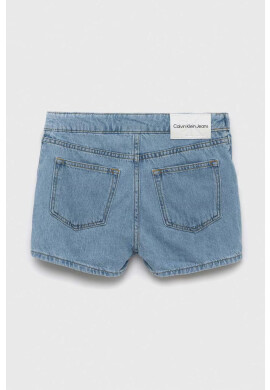 Calvin Klein Jeans Детски дънков къс панталон в синьо с апликация - Pepit.bg
