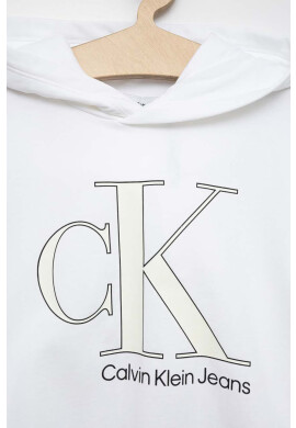 Calvin Klein Jeans Детски суичър в оранжево с принт - Pepit.bg